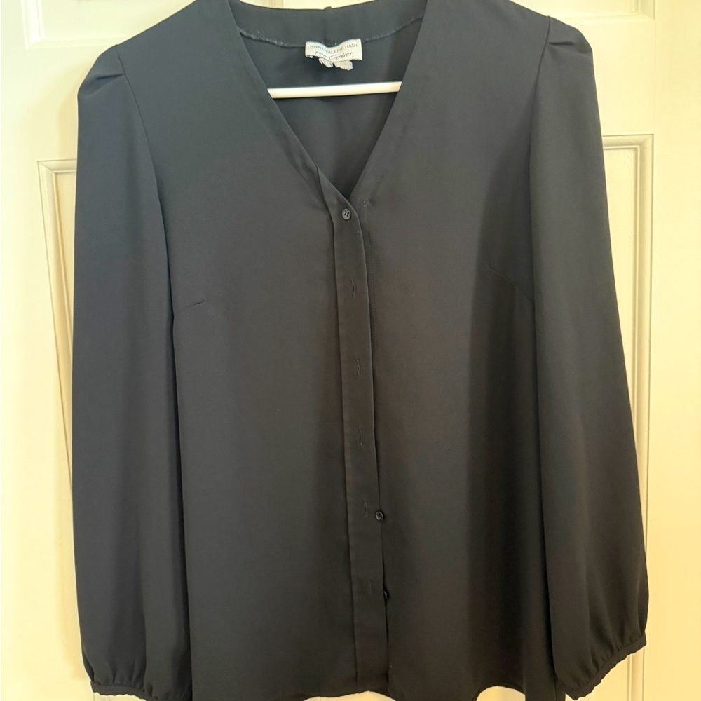 Anne Valerie Hash Pour Cartier Blouse Women's Black Long Sleeve